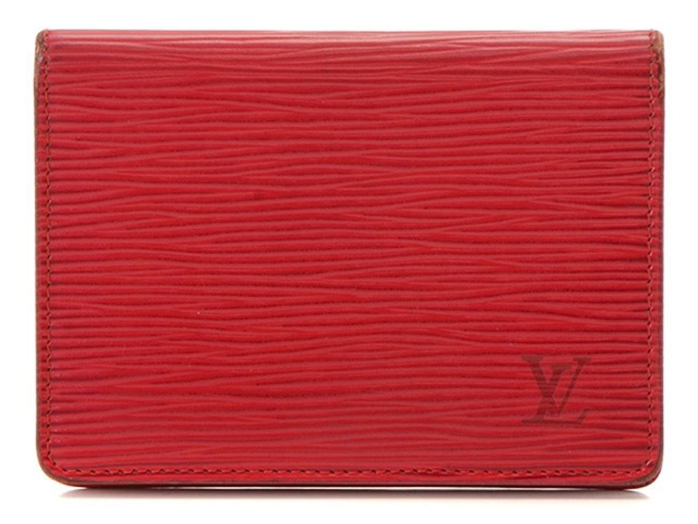 LOUIS VUITTON Porte Wallet Cartes Vertical Epi Red